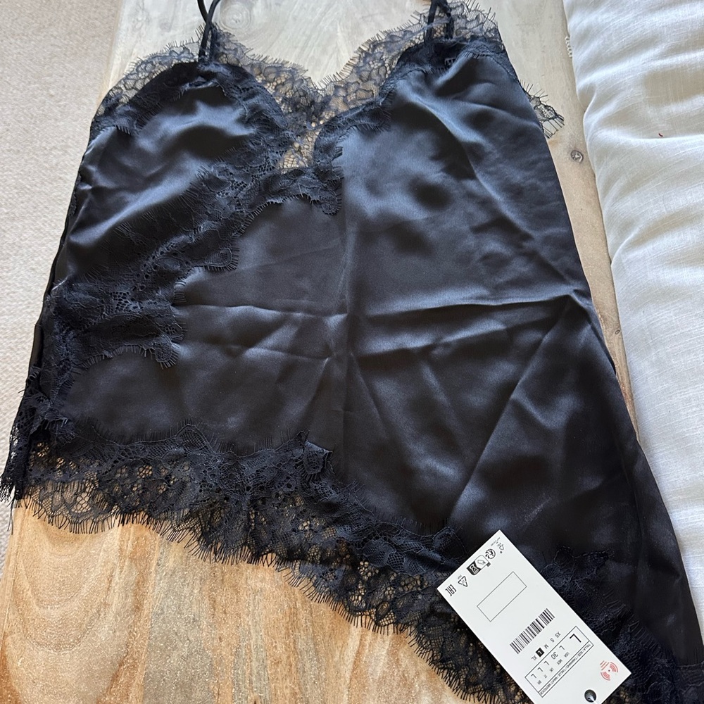 Black lace camisole